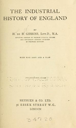 The industrial history of England