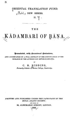 The Kadambari of Bana