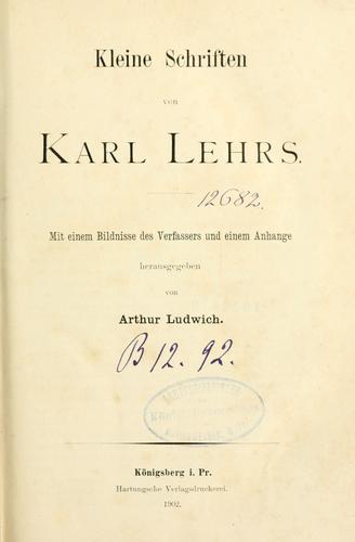 Kleine Schriften