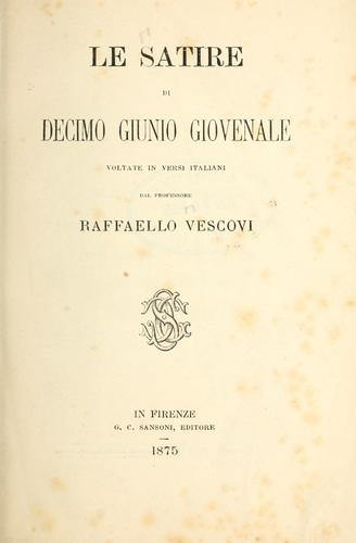 Le Satire di Decimo Giunio Giovenale