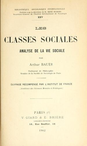 Les classes sociales