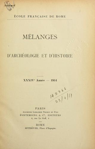 Mélanges d'archéologie et d'histoire