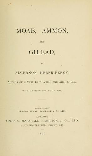 Moab, Ammon and Gilead