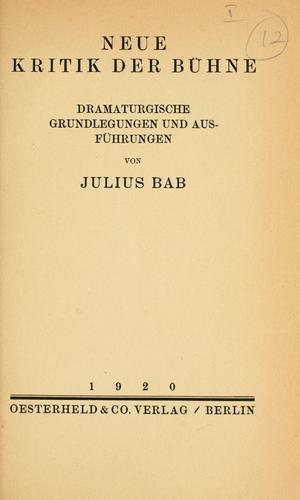 Neue Kritik der Bühne
