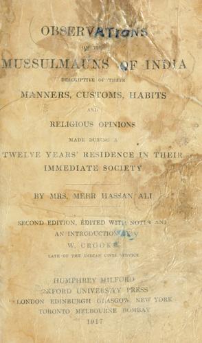 Observations on the Mussulmauns of India