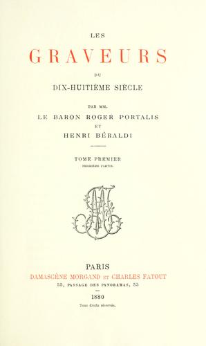 Les graveurs du dix-huitième siècle