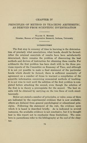 Principles of method in teaching arithmetic