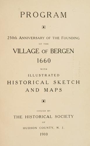 Program, 250th anniversary of the founding of the Village of Bergen, 1660