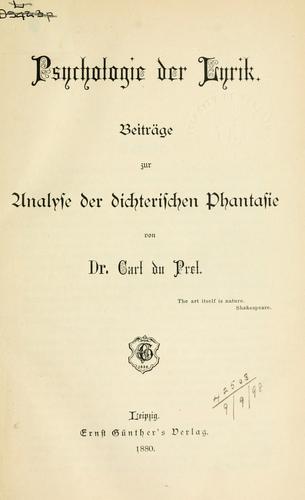 Psychologie der lyrik