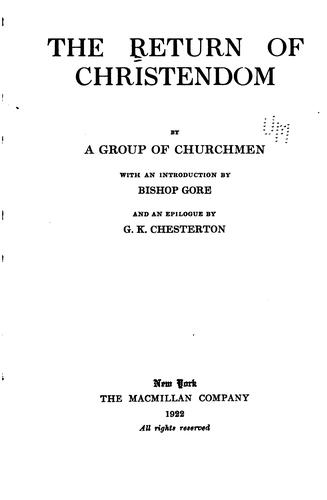The Return of Christendom