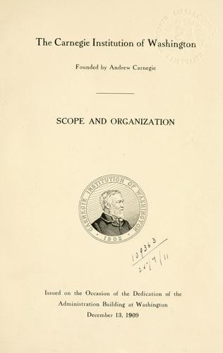 Scope and organization