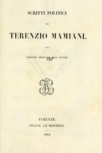 Scritti politici di Terenzio Mamiani