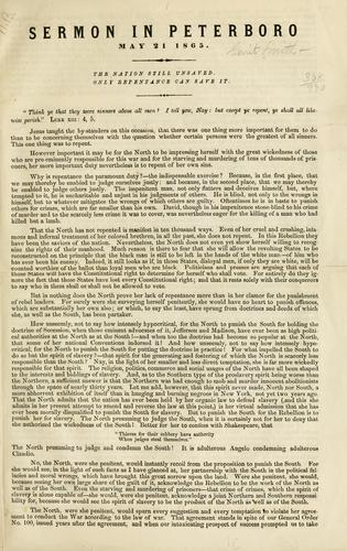 Sermon in Peterboro, May 21, 1865