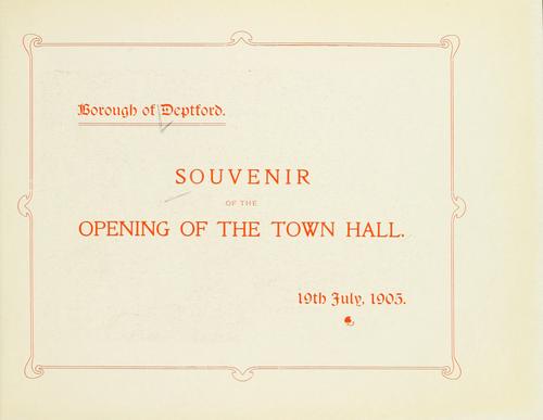 Souvenir of the opening of the Town Hall, 19th July, 1905