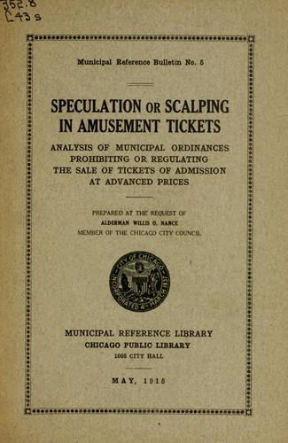 Speculation or scalping in amusement tickets