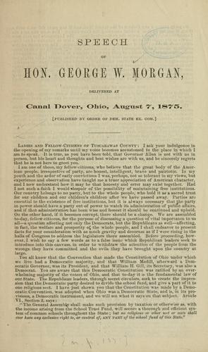 Speech of Hon. George W. Morgan, delivered at Canal Dover, Ohio, August 7, 1875