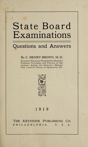 State board examinations, questions and answers