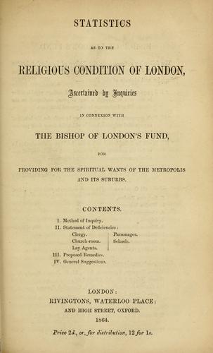Statistics as to the religious condition of London