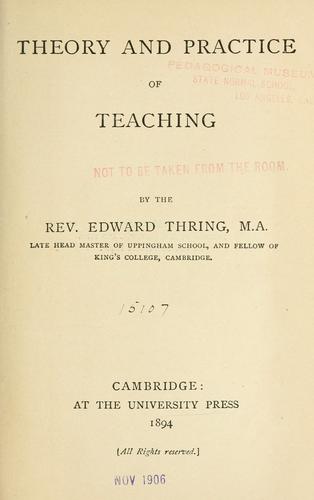 Theory and practice of teaching