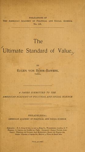 The ultimate standard of value