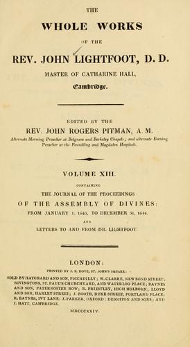 The whole works of the rev. John Lightfoot