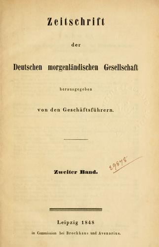Zeitschrift der Deutschen Morgenländischen Gesellschaft