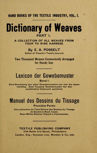 Dictionary of weaves =