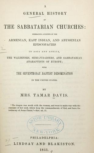 A general history of the Sabbatarian churches
