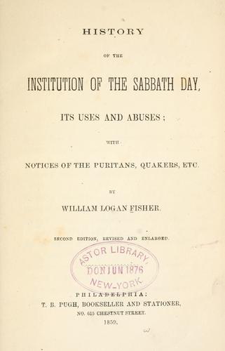 History of the institution of the Sabbath Day