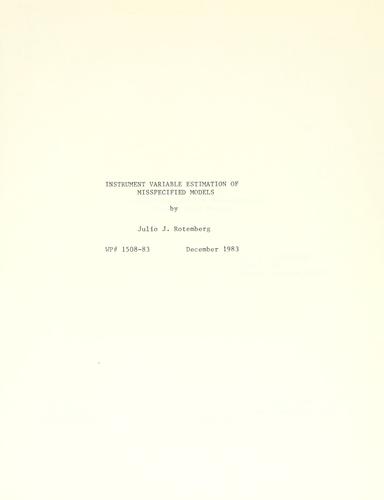 Instrument variable estimation of misspecified models