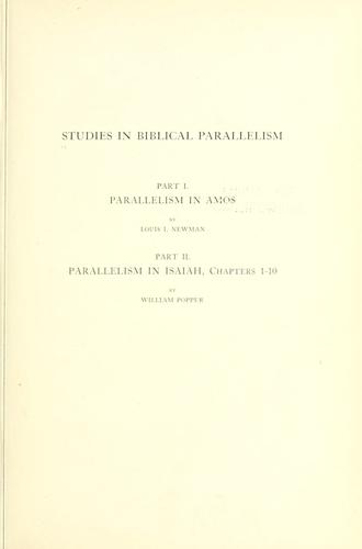 Studies in Biblical parallelism