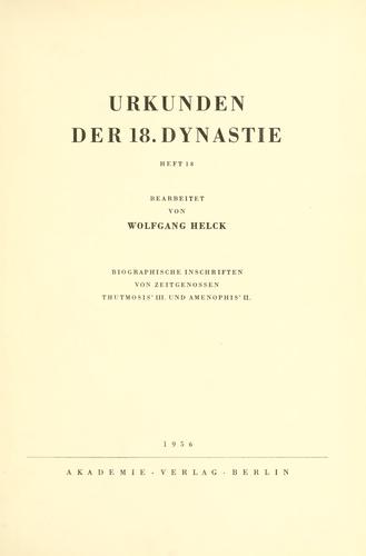 Urkunden des aegyptischen Altertums