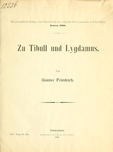 Zu Tibull und Lygdamus