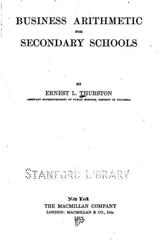 Business arithmetic for secondary schools