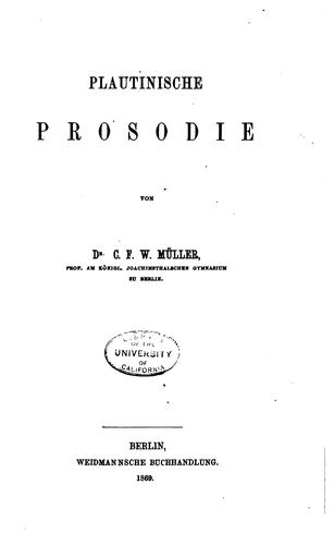 Plautinische Prosodie