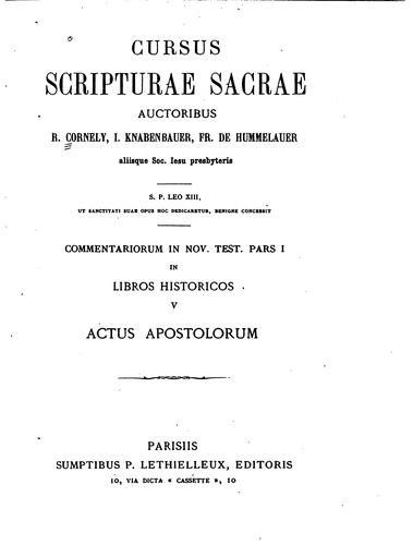 Commentarius in Actus Apostolorum