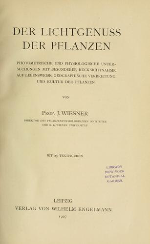 Der lichtgenuss der pflanzen