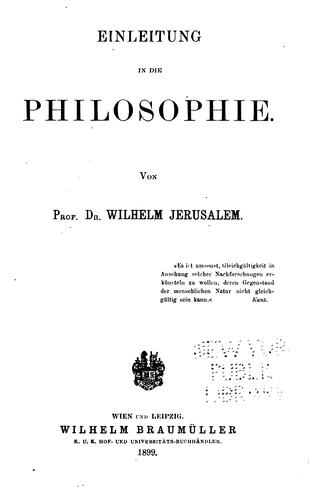 Einleitung in die Philosophie