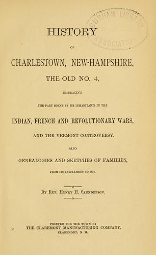 History of Charlestown, New-Hampshire