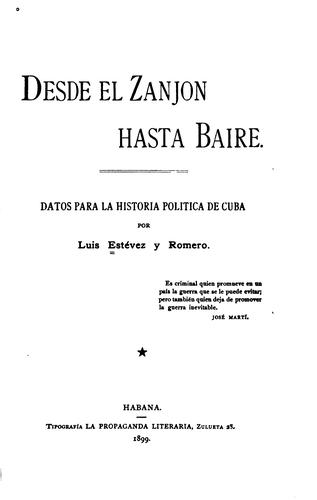 Desde el Zanjón hasta Baire