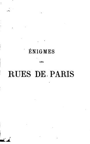 Énigmes des rues de Paris