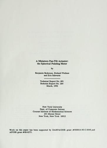 A miniature pan-tilt actuator: the spherical pointing motor