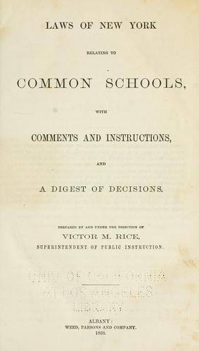 Laws of New York relating to common schools