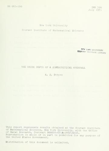 The brink depth of a supercritical overfall