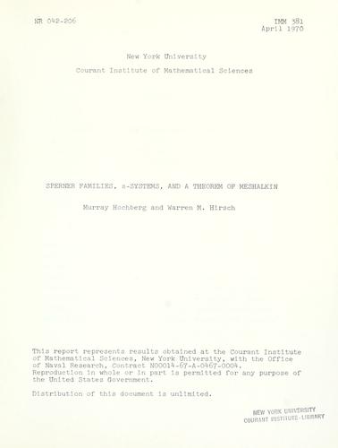 Sperner families, s-systems, and a theorem of Meshalkin