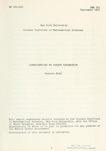 Contributions to robust estimation