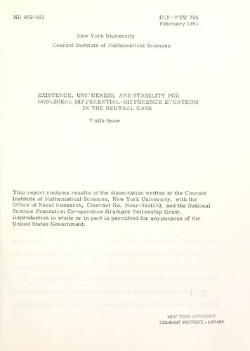 Existence, uniqueness, and stability for nonlinear differential-difference equations in the neutral case