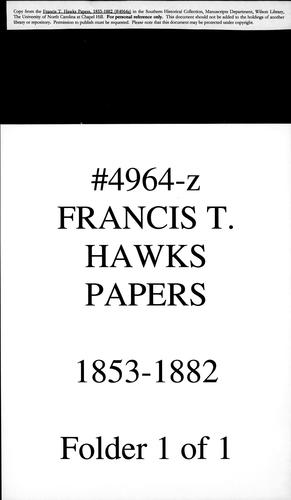 Francis T. Hawks papers