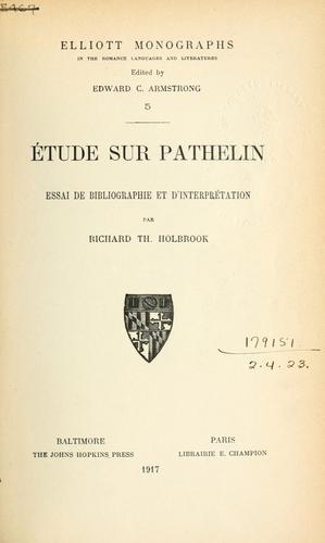 Étude sur Pathelin