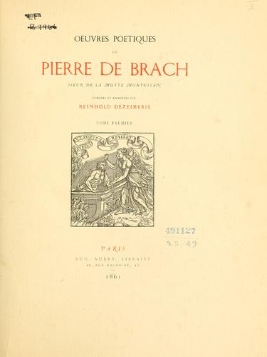 Oeuvres poétiques, publiées et annotées par Reinhold Dezeimeris